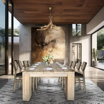 Chic Teak Recycled Teak Wood Marbella Rectangular Dining Table, 102 Inch