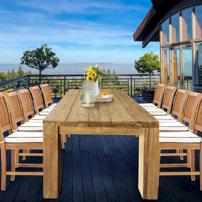 Chic Teak Recycled Teak Wood Marbella Rectangular Dining Table, 102 Inch