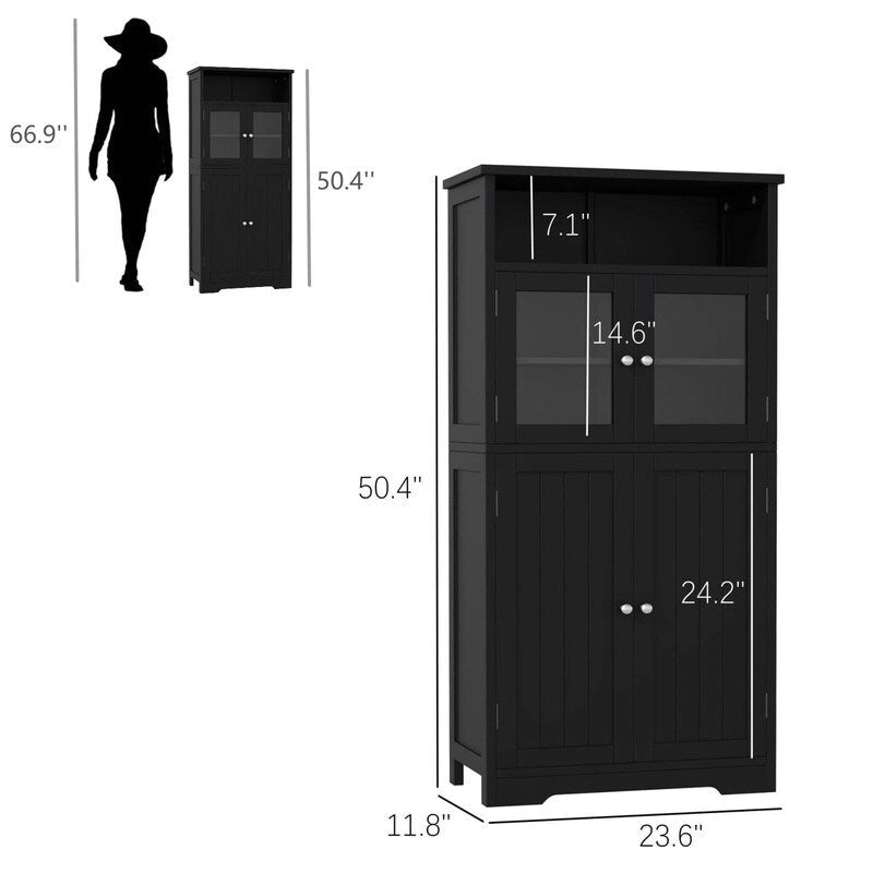 Bathroom Storage Cabinet - 11.78D x 23.6W x 50.4H