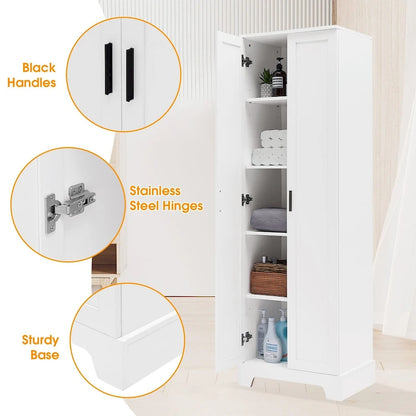Storage Cabinet with Two Doors for Bathroom - 23.30L * 16.90W * 71.20H