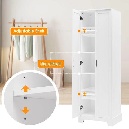 Storage Cabinet with Two Doors for Bathroom - 23.30L * 16.90W * 71.20H