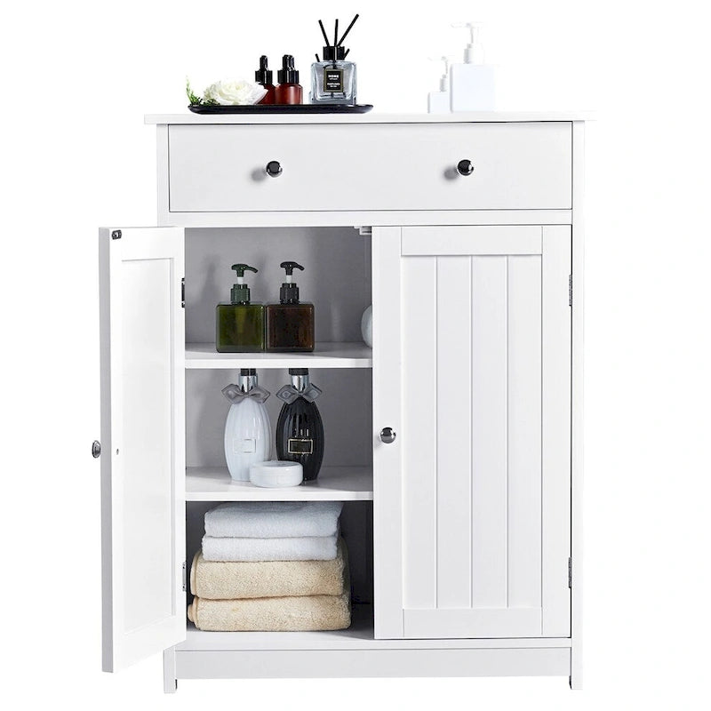 Yaheetech Free Standing Bathroom Cabinet with 1 Drawer 2 Doors