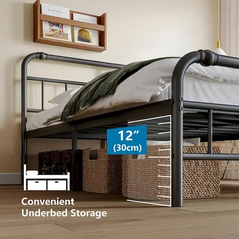 Heavy Duty Metal Platform Steel Slat Mattress Foundation