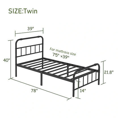 Heavy Duty Metal Platform Steel Slat Mattress Foundation