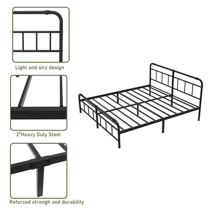 Heavy Duty Metal Platform Steel Slat Mattress Foundation