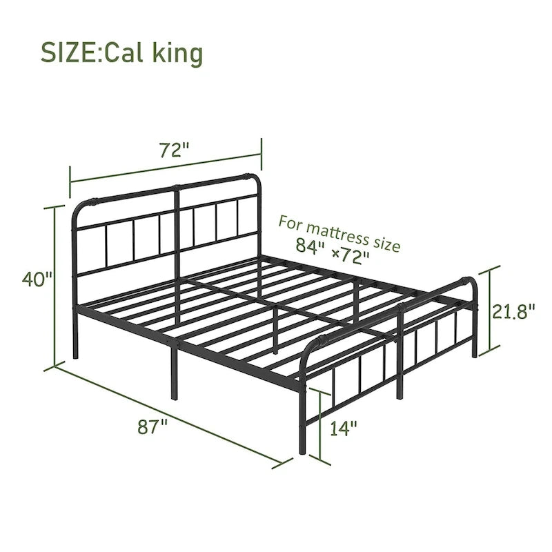 Heavy Duty Metal Platform Steel Slat Mattress Foundation