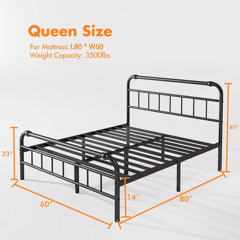 Heavy Duty Metal Platform Steel Slat Mattress Foundation