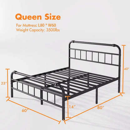 Heavy Duty Metal Platform Steel Slat Mattress Foundation