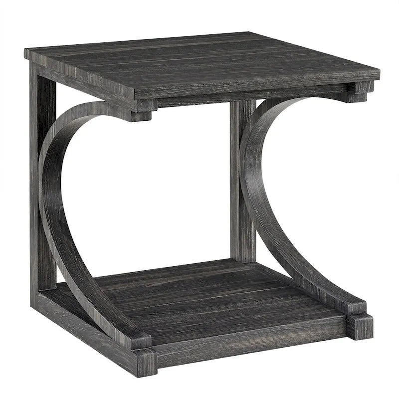 Unique Coffee Table, Solid Wood 23.8 Inch Modern Coffee Table Center Table With Storage, Solid Wood Special Shape Coffee Table