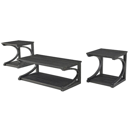 Unique Coffee Table, Solid Wood 23.8 Inch Modern Coffee Table Center Table With Storage, Solid Wood Special Shape Coffee Table