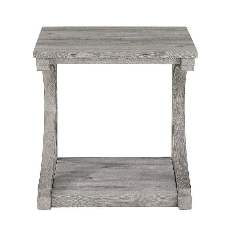 Unique Coffee Table, Solid Wood 23.8 Inch Modern Coffee Table Center Table With Storage, Solid Wood Special Shape Coffee Table