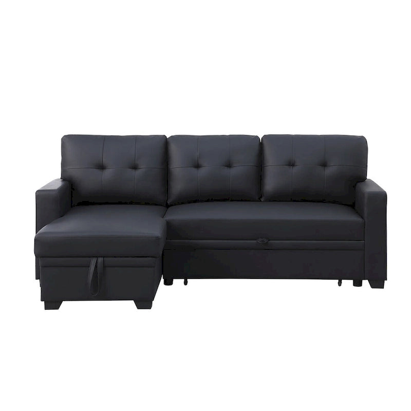 Upholstered Pull out Sectional Sofa with Chair