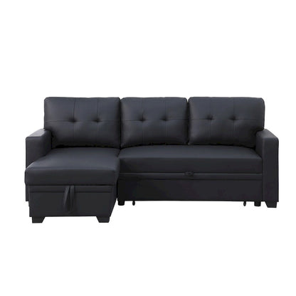 Upholstered Pull out Sectional Sofa with Chair