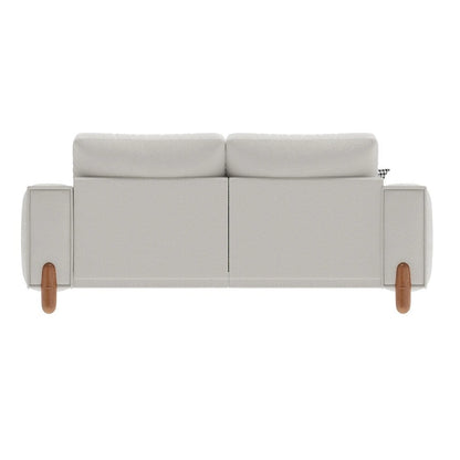 Modern Teddy Fabric Upholstered Sofa w/ Wood Legs and 2 Pillows