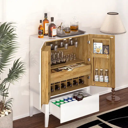 Sideboard Cabinet with Wine Racks &amp; Stemware Holder for hallways, living rooms