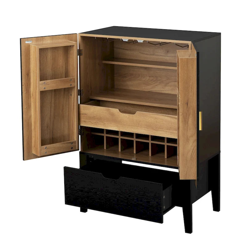 Sideboard Cabinet with Wine Racks &amp; Stemware Holder for hallways, living rooms