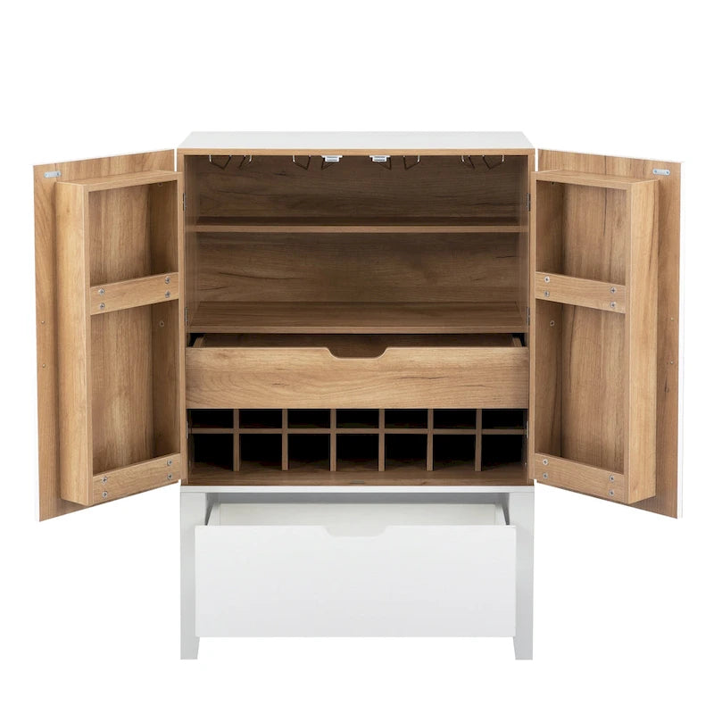 Sideboard Cabinet with Wine Racks &amp; Stemware Holder for hallways, living rooms