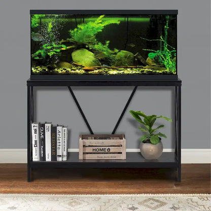 Aquatic Fundamentals 40/55 Gallon Steel X-Frame Aquarium Stand in Black