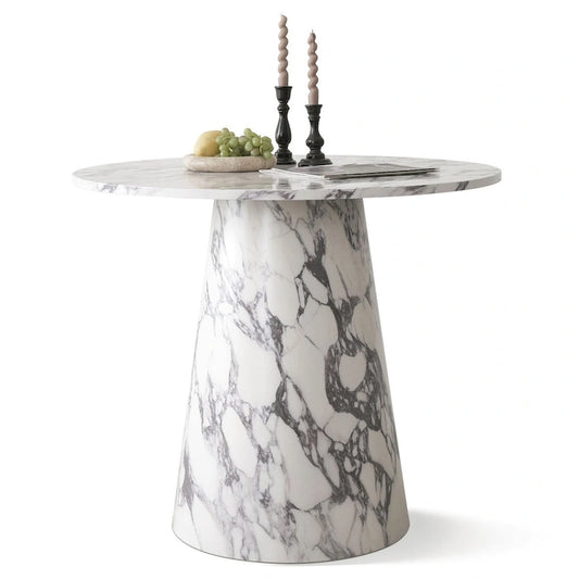 35 Faux Marble Small Round Pedestal Dining Table