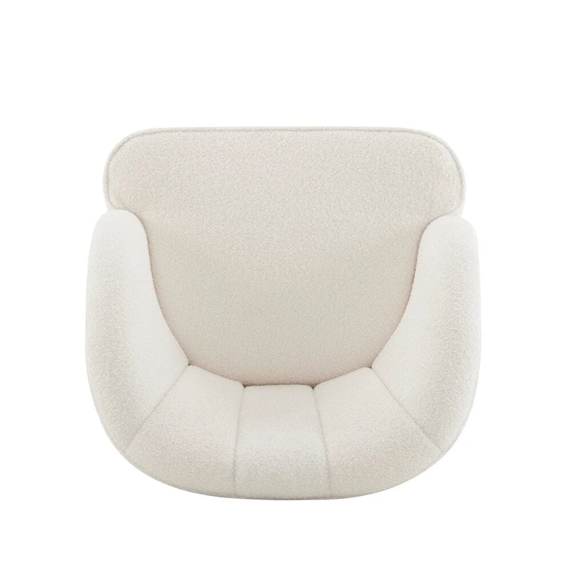 Upholstered Barrel Accent Chair With Wooden Legs