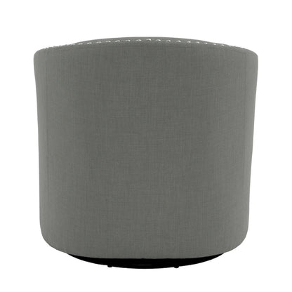 Modern Nailhead Upholstered Linen Swivel Accent Chair
