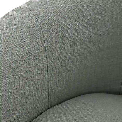 Modern Nailhead Upholstered Linen Swivel Accent Chair