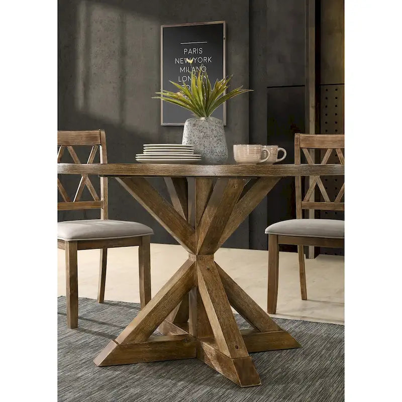 Cross-Buck Base Dining Table for Kitchen,Dining Room,Brown