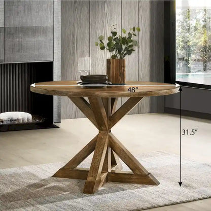 Cross-Buck Base Dining Table for Kitchen,Dining Room,Brown
