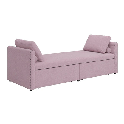 Modern Upholstered Chaise Lounger Daybed Small Single Daybed with 2 Drawers
