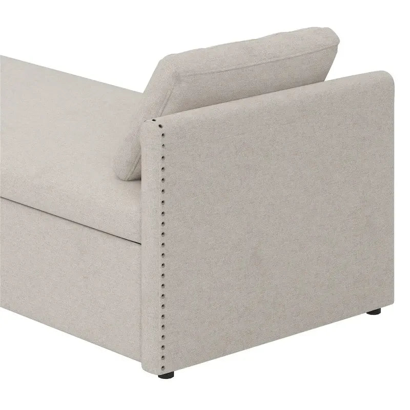 Modern Upholstered Chaise Lounger Daybed Small Single Daybed with 2 Drawers