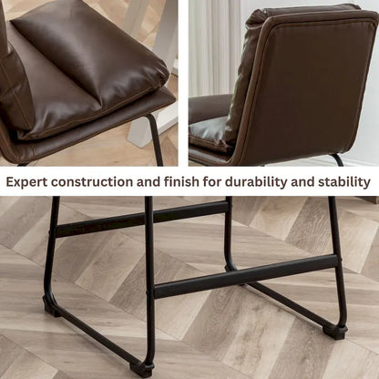 Roundhill Milos Upholstered 26-inch Counter Height Stools, Set of 2