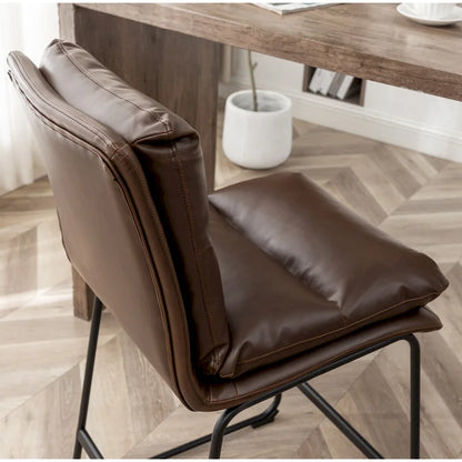 Roundhill Milos Upholstered 26-inch Counter Height Stools, Set of 2