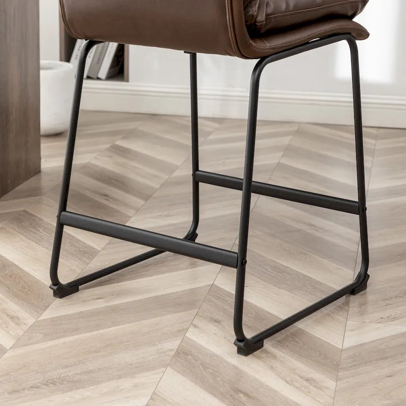 Roundhill Milos Upholstered 26-inch Counter Height Stools, Set of 2