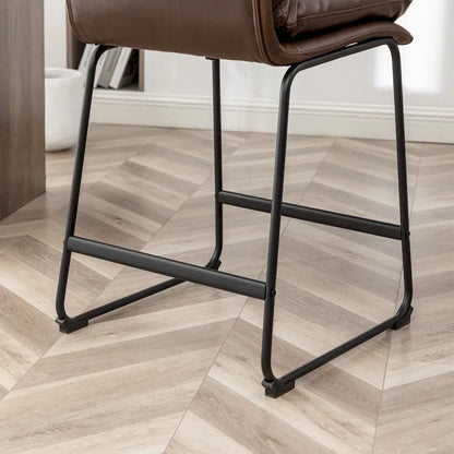 Roundhill Milos Upholstered 26-inch Counter Height Stools, Set of 2