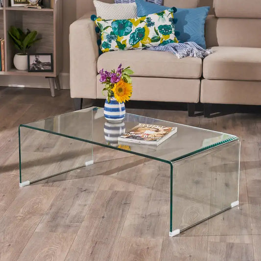 12mm Modern Tempered Glass Coffee Table for Living Room