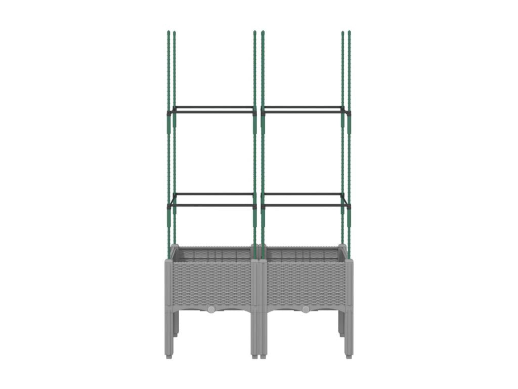 Planter with light grey trellis 80x40x142.5 cm PP 63018TYFQ