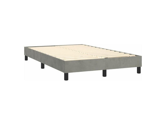 Parisianestop bed base and mattress, light grey, 120x200 cm, velvet, 99011MMDG