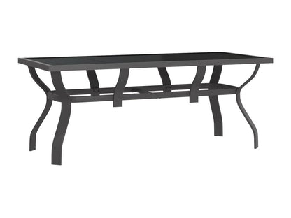 Maisonpuretop Premium - Grey and black garden table 180x80x70 cm Steel and glass 46081JVJG