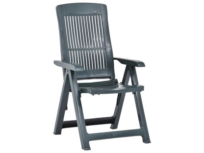 Garden reclining chairs, set of 2, green plastic, 44015CHPP