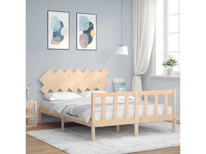 Bed frame with headboard 140x200 cm solid wood 66355PWYR