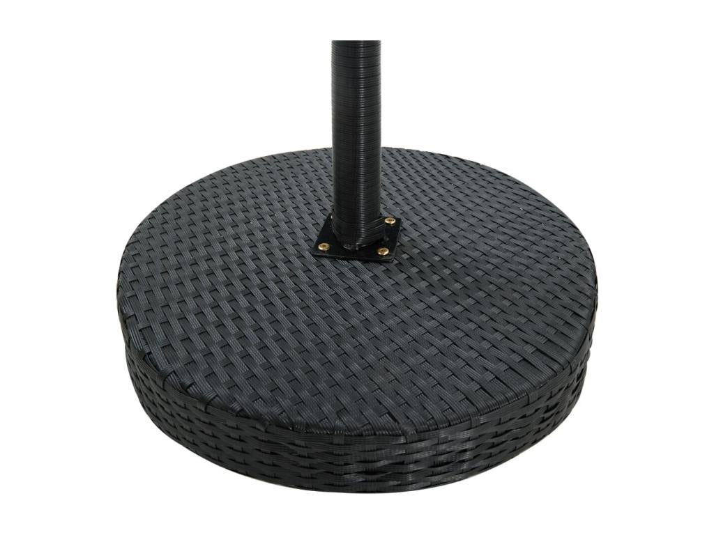 3-Piece Garden Bar Set and Cushions, Black Wicker Resin 14634SDXA