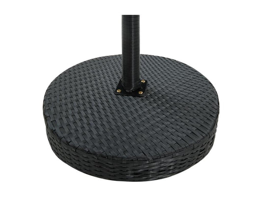 3-Piece Garden Bar Set and Cushions, Black Wicker Resin 14634SDXA