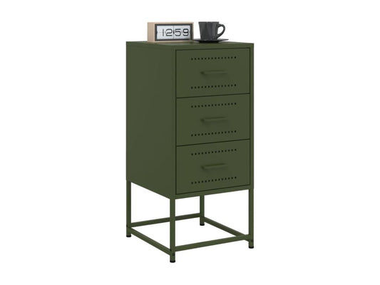 Olive green bedside table 36x39x78 cm steel 94208UQSC