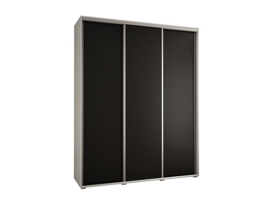 Parisianestop 1 Sliding Door Wardrobe 235.2/190/60 3 Doors White/Black/Silver 00621LYDA