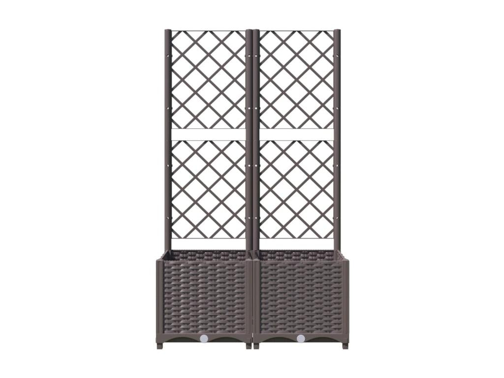 Planter with trellis, brown, 80x40x136 cm, PP 95196QINA