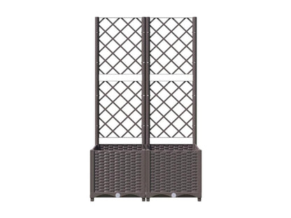 Planter with trellis, brown, 80x40x136 cm, PP 95196QINA