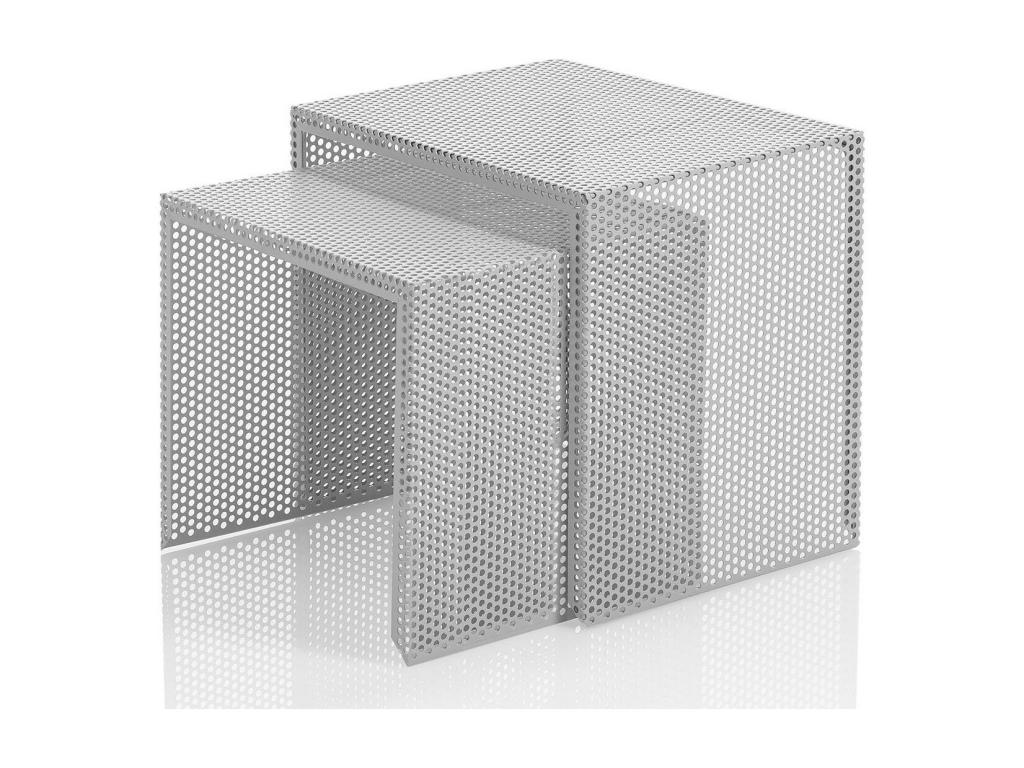 Parisianestop Matte Grey Metal Nesting Side Tables - Set of 2 54081UMCM