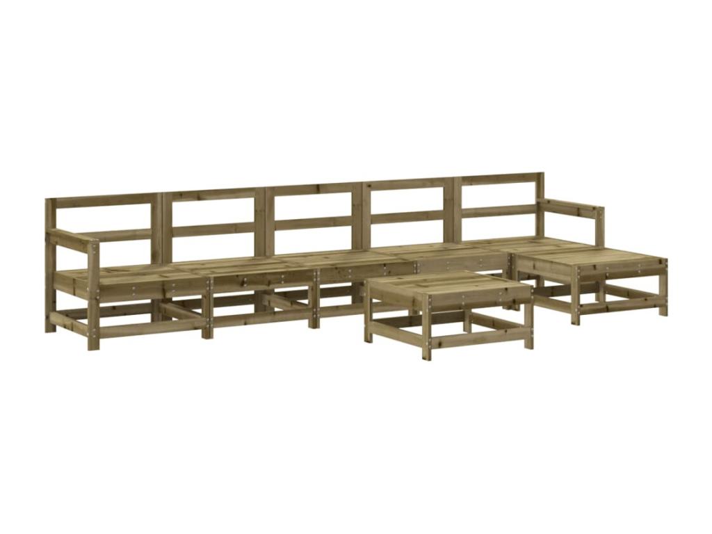 7-piece garden furniture set, impregnated pine wood, 39727GYRX