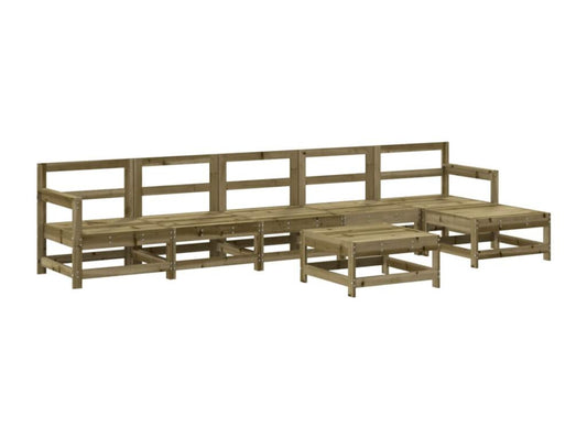 7-piece garden furniture set, impregnated pine wood, 39727GYRX