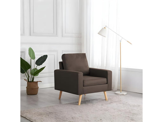 Brown fabric armchair 64710IFNO